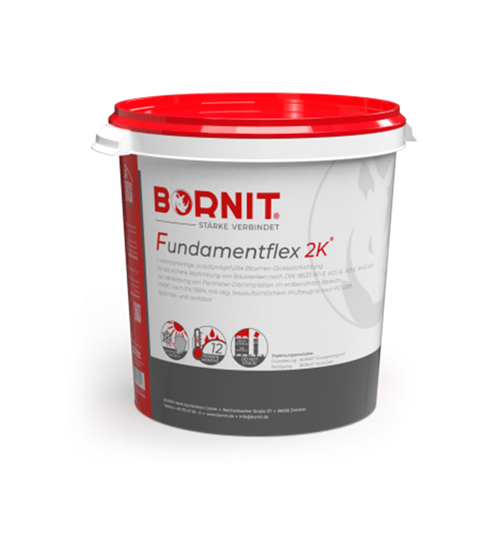 BORNIT – Fundamentflex 2K BORNIT Silna marka w budownictwie BORNIT – Fundamentflex 2K - masa bitumiczna, zawierająca polistyren i uszlachetniona tworzywami sztucznymi.